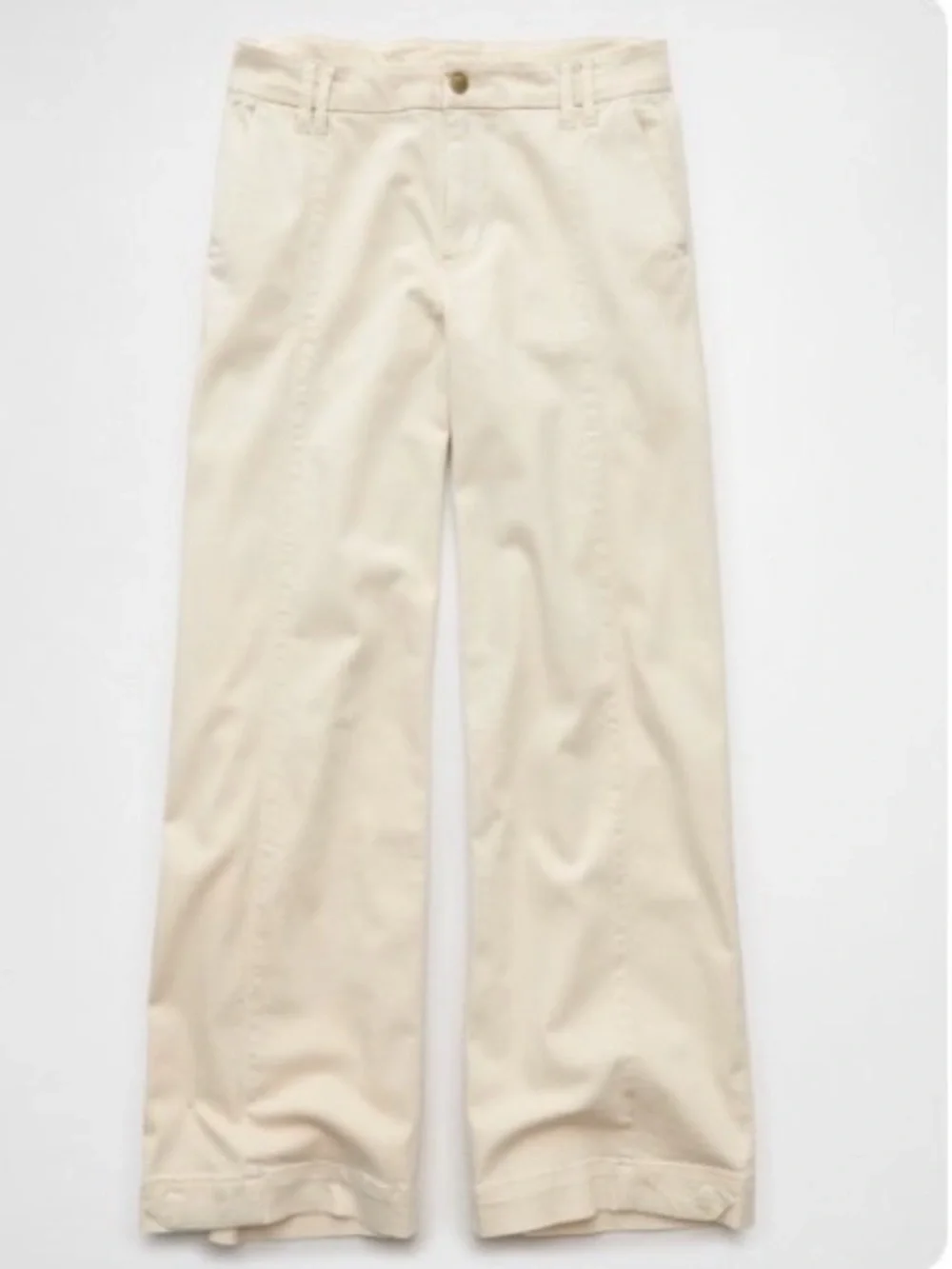 American Eagle Stretch Mid Rise Ultra Wide Leg Convertible Trousers